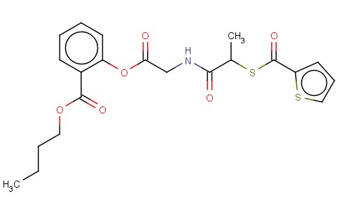 GLYCINE, N-(1-OXO-2-((2-THIENYLCARBONYL)THIO)PROPYL)-, 2-(BUTOXYCARBON YL)PHENYL ESTER